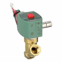 REDHAT Solenoid Valve: 2-Way, Normally Closed, 3/8 in Pipe Size, 120V AC, High Flow, Brass Body (MPN 8030G010). Key specifications — Pipe Size: 3/8 in; Voltage: 120V AC; Brand: REDHAT; Coil Enclosure: Without Junction Box.