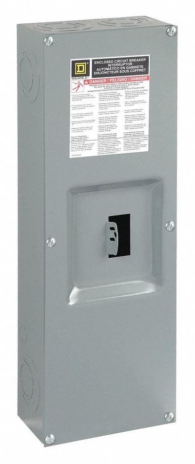 SQUARE D Circuit Breaker Enclosure: 2 Spaces, 200 A Amps, Surface Mounting - Q-Frame Square D Circuit Breaker Enclosures