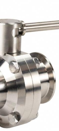 DIXON Butterfly Valve: 3 in Pipe Size, Clamp, 110 psi Max. Pressure (CWP), 316L Stainless Steel (MPN B5107S300CC-B). Key specifications — Average Surface Roughness (Ra): ≤ 32 micron; Brand: DIXON; Stop Positions: Unlimited; Handle Type: Lever; Body Material: 316L SS; Disc Material: 316L SS.