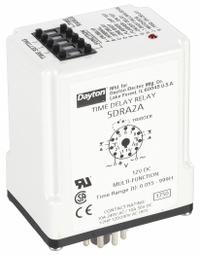 DAYTON Multi-Function Time Delay Relay: Socket Mounted, 12V DC, 10 A, 11 Pins/Terminals (MPN 5DRA2). Key specifications — Delay Function: Multi Function; Mounting Style: Plug-In; Input Voltage: 12V DC; Brand: DAYTON.