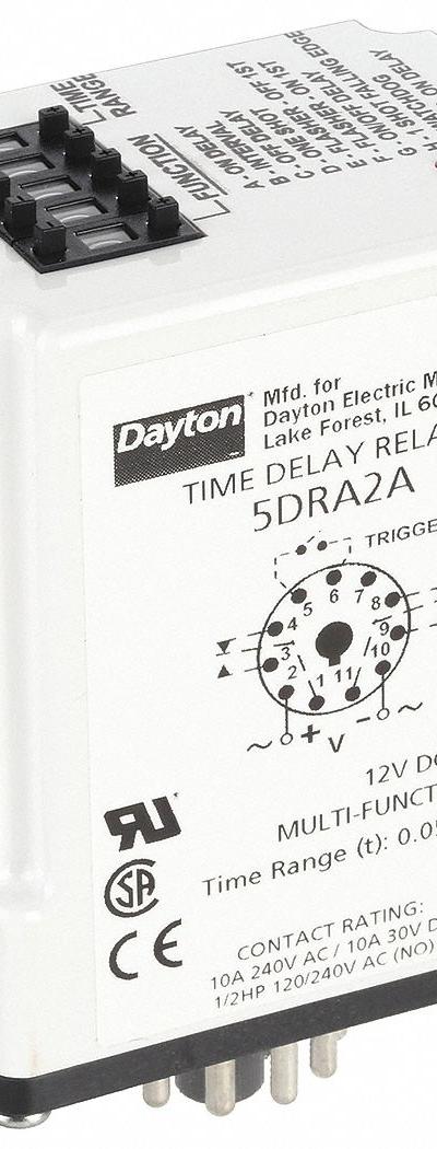 DAYTON Multi-Function Time Delay Relay: Socket Mounted - Socket-Mounted Relays
