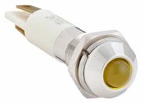 APPROVED VENDOR Raised Panel Light: 5/16 in Panel Mounting Hole Dia, LED, Yellow, Raised Head, M08 (MPN 24M049). Key specifications — Brand: APPROVED VENDOR; Electrical Connection: 0.11 Male Quick Disconnect.