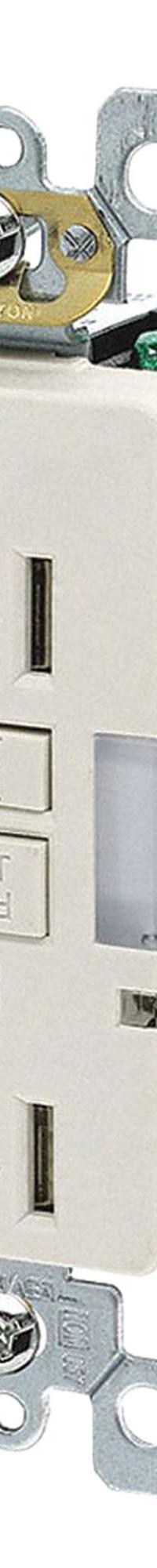 LEVITON GFI Receptacle: Decorator Duplex, 5-15, Light Almond, GFCI, 125V AC, 15 A, 2 Pole / 3 Wire (MPN GFNL1-T)