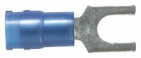PANDUIT Fork Terminals: Blue, Nylon, 1/4 in Stud Size, 18 AWG – 14 AWG Wire Range, Std Fork, 600 V (MPN PN14-14F-C). Key specifications — Barrel Style: Insulation Grip; Manufacturer Part Number: PN14-14F-C; Brand: PANDUIT; Series: CT.