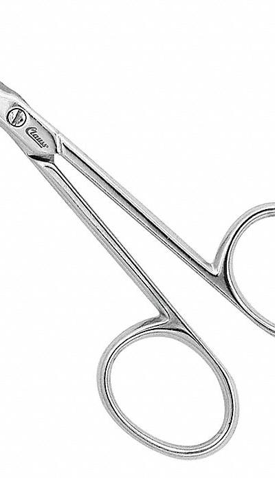 CLAUSS Scissors: Ambidextrous, 3 1/4 in Overall Lg, Straight, Steel, Pointed - All-Metal Scissors