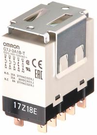 OMRON Enclosed Power Relay: Bracket Mounted, 25 A Current Rating, 100/120V AC, 3PST-NO/SPST-NC (MPN G7J-3A1B-T-W1-AC100/120). Key specifications — Brand: OMRON; Base Type: Square; Mounting Style: W-Bracket; Electrical Connection: Quick-Connect; Manufacturer Part Number: G7J-3A1B-T-W1-AC100/120; Operating Current: 25 A at 30V DC (Resistive Load NO); Series: G7J Series; Relay Bracket Type: W-Bracket (Sold with Relay).