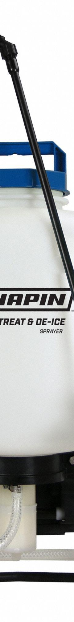 CHAPIN Backpack Sprayer: For Snow Removal and De-Icing, Mix-in-Tank, 4 gal Tank Capacity (MPN 61808). Key specifications — Brand: CHAPIN; Chemical Compatibility: Liquid Ice Melt or Brine Solutions.