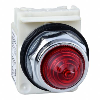 SCHNEIDER Pilot Light: 30 mm Panel Mounting Size, Red, Incandescent - Incandescent Pilot-Lights