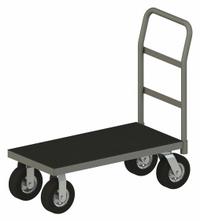 APPROVED VENDOR Platform Truck: 1,200 lb, 48 in L x 18 in W x 11 1/2 in H Deck, Solid, 12 ga Deck (MPN EPTRM18488SPN95). Key specifications — Side Panel Type: No Side Panels; Brand: APPROVED VENDOR; Color: Gray; Caster/Wheel Configuration: (2) Rigid.