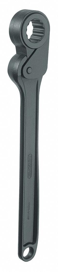 GEDORE Box End Wrench: Chrome, 28 mm Head Size, 12 in Overall Lg, Std, 0° Head Offset Angle (MPN 31 KR 12-28). Key specifications — attr309490: Chrome; attr309484: No; attr309492: No; attr324928: GEDORE.