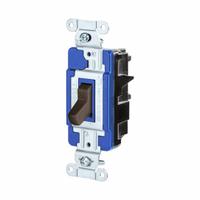 HUBBELL Wall Switch: Toggle Switch, Single Pole, Maintained, Brown, 120/277V AC, 15 A (MPN CSB115ST). Key specifications — Illuminated: No; Voltage Rating: 120/277V AC.