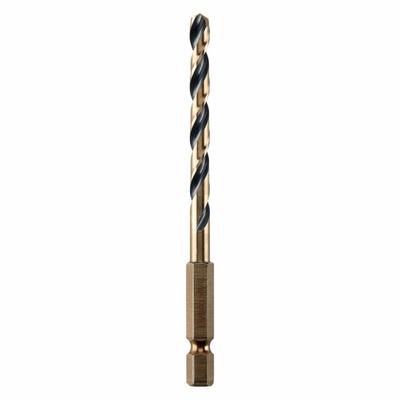 DEWALT Hex Shank Drill Bit: 13/64", 135° Split Point, Black & Gold HSS - Dewalt Impact Ready Drill Bits