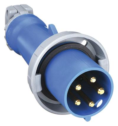 HUBBELL Pin and Sleeve Plug: Blue, 120/208V AC, Three Phase, 60 A, 4 Pole, 5 Wire - Watertight Plugs