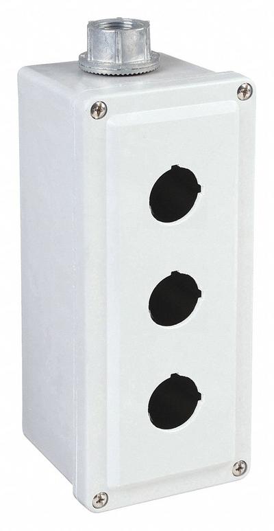 SCHNEIDER ELECTRIC Push Button Enclosure: 30mm, 3 Holes, Non-Metallic - Enclosures for 30mm Operators