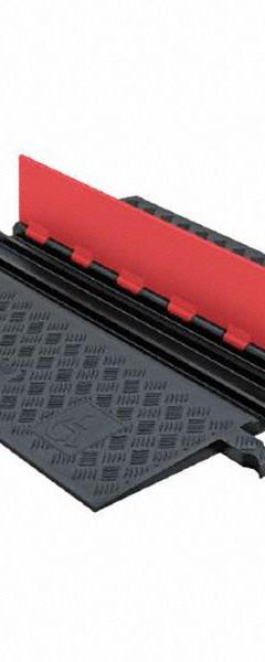 ADA Cable Protector: 3 Channels, 3/4 in Max Cable Dia, 30 3/8 in Wd, 1 1/4 in Ht, 39 3/4 in Lg (MPN GD3X75-O/B). Key specifications — Connection Style: Dog Bone; Material: Polyurethane; Color: Black/Orange.