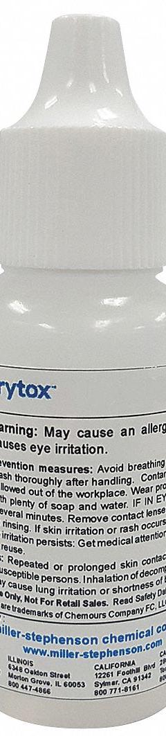 KRYTOX Vacuum Pump Lubricant: 8 fl oz, Tube, 2 SAE Grade, 15 ISO Viscosity Grade, 60 Viscosity Index (MPN 1525). Key specifications — attr71764: Yes; attr59269: 15; attr59266: Tube; attr59275: 2; attr59279: 60.