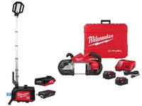 MILWAUKEE Band Saw Kit: 2 Batteries, 1 Charger , Tripod, 44 7/8 in Blade Lg, 5 in Cutting Lg - Max (MPN MXF040-1XC, 2929-22). Key specifications — attr1169930: Dual Trigger Not Included.