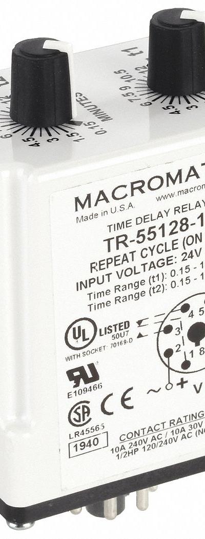 MACROMATIC Single Function Time Delay Relay: Socket Mounted - Socket-Mounted Relays