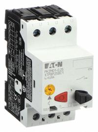 EATON Manual Motor Protector: Non-Reversing, 3 Poles, 0.25 A, Thermal Protection, Push Button (MPN XTPBP25BC1). Key specifications — Maximum Voltage Rating: 600V AC; Brand: EATON; Thermal Units Required: None (Starter Includes Integrated Thermal Units); Frame Size (Width): 45mm (B Frame).