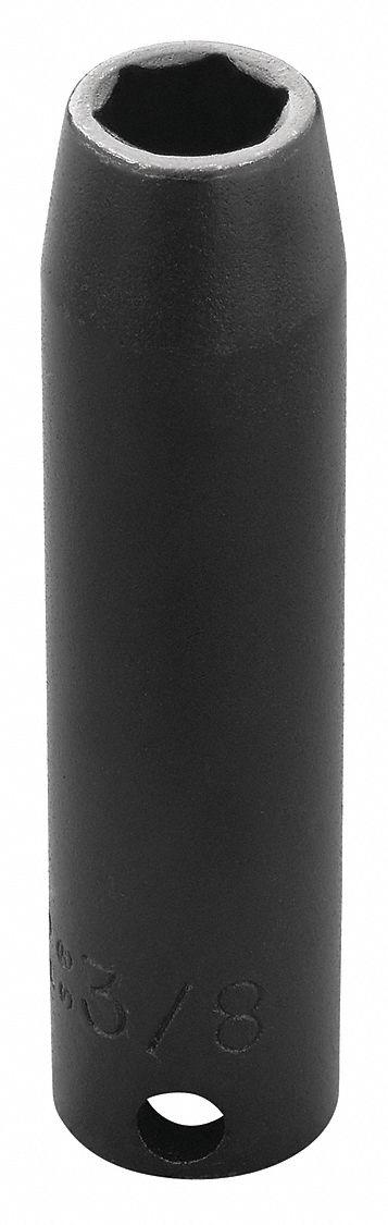 PROTO Impact Socket: 3/8 in Drive Size, SAE, 3/8 in Socket Size, 6-Point, Deep - Thin Wall Impact Sockets