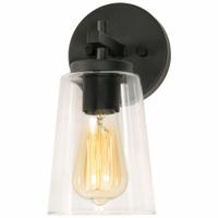 MediumBaseSconce: Black, 60 W Fixture Watt, 120V AC, Dimmable, 6 1/4 in Lg, 5 in Wd, 10 3/4 in Ht (MPN JNNS0511MBBK). Key specifications — Voltage: 120V AC; Brand: AFX INC.; For Bulb Type: ST19; Housing Finish/Housing Color (Broad): Black.