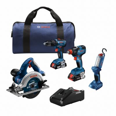 BOSCH Cordless Tool Combination Kit: 4 Tools - Bosch 18V Cordless Tool Combination Kits