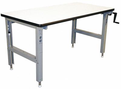 PRO-LINE Workbench: Adj Ht, Laminate, 72 in x 30 in, 750 lb Overall Load Capacity - Open-Base Workstations