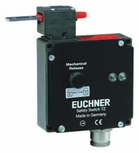 EUCHNER Safety Interlock Switch: TZ Series, 4NC (MPN TZ1RE024BHA-C1903). Key specifications — Brand: EUCHNER; Manufacturer Part Number: TZ1RE024BHA-C1903; Actuating Key Type: Hinge; Contact Form: 4NC; Key Hole Location: Right; Series: TZ; Terminal Connection Type: MR10.