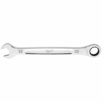 MILWAUKEE Combination Wrench: Steel, Chrome, 32 mm Head Size, 16 7/8 in Overall Lg, Std (MPN 45-96-9332). Key specifications — attr309600: 32 mm; attr309611: Chrome; attr309610: Steel; attr309604: No; attr309612: No; attr309613: No; attr324932: MILWAUKEE.