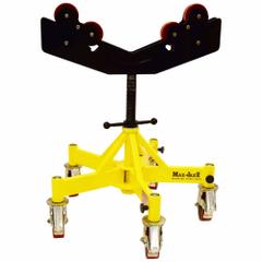 SUMNER Invertible Pipe Stand: Roller V Head, 4,500 lb Max Load Capacity, Rigid Leg, 37 1/2 in Max Ht (MPN 3310SWH). Key specifications — attr511105: Quickly Removing the Jack Head and Casters; attr511119: Rigid; attr511107: Metal; attr473852: SUMNER.
