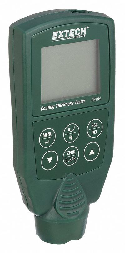 EXTECH Coating Thickness Tester: 80 mil Max Thick Measured, 0 mil Min Thick Measured - Gauges for Non-Magnetic Coatings on All Metals