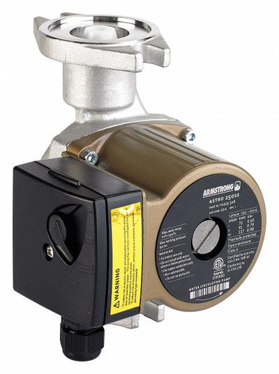 ARMSTRONG Circulating Pump: 1/6 hp HP, 115V AC, Stainless Steel, 3, 18 gpm, 24 ft Max. Head - General-Purpose Inline Circulator Pumps