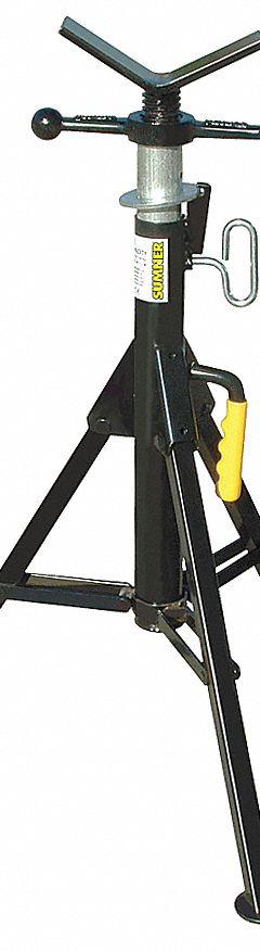 SUMNER V-Head Pipe Stand: V Head, 2,500 lb Max Load Capacity, Folding Leg, 24 in Pipe Size Range (MPN 3900). Key specifications — attr511105: Strut Tension Plate for Superior Lateral Support; attr511119: Folding; attr511107: Metal; attr473852: SUMNER.