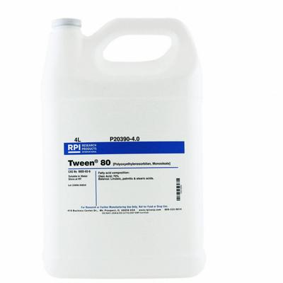 RPI Polyoxyethylenesorbitan, monooleate (Tween 80): 4 L Volume, BSE/TSE Free - Protease Inhibitors