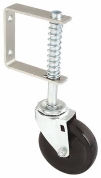 APPROVED VENDOR Side Mount Caster: Swivel, Rubber, 4 in Wheel Dia., 1 in Wheel Wd, Steel, Black (MPN 22W968). Key specifications — Wheel Bearing Type: Plain; Brand: APPROVED VENDOR.