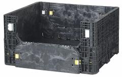 ORBIS Collapsible Bulk Container: 17 cu ft, 47 3/8 in x 39 5/8 in x 25 3/8 in, Lid Not Included (MPN HDR4048-25 BLACK). Key specifications — Brand: ORBIS; Stackable: Stacking Capable; Shape: Rectangular; Fork Entry: 4-Way Entry; Container Wall Type: Solid; Mobility: Stationary; Collapsible: Collapsible; Fork Pockets: Fork Pockets Included.