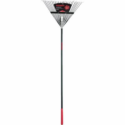 RAZOR-BACK Leaf Rake: Steel Tines Head, Steel Head, Fiberglass Handle - Standard Leaf Rakes