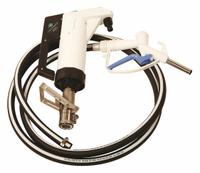 LIQUIDYNAMICS INC. Hand Pump: Lever, Pump with Hose, Nozzle & Spout, 10 oz per stroke, Piston, 36 in (MPN 560008V-S1M). Key specifications — Brand: LIQUIDYNAMICS INC.; Housing Material: Polypropylene; Maximum Flow Rate: 10 oz per stroke; Suction Tube Material: Polyethylene.