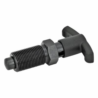 JW WINCO Indexing Plungers with T-Handle: Locking, Steel Body & Plunger, M16x1.5 - Locking T-Handle Indexing Plungers