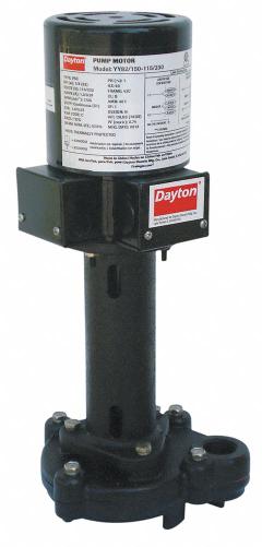 DAYTON Machine Tool Pump: 115/230V AC, 1/8 hp, 500 SUS Max Visc, 12.5 gpm Max Flow, 3/4" NPT, Manual (MPN 4JPH3). Key specifications — Brand: DAYTON; Ports: 3/4" NPT.