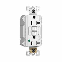 PASS & SEYMOUR Plugtail Duplex Receptacle: Hospital Grade, Duplex, 5-20R, White, GFCI, 125V AC, 20 A (MPN PT2097HGTRWRW). Key specifications — attr1367147: PASS & SEYMOUR.