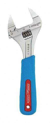 CHANNELLOCK Wrench,Adjustable,Slim Jaw,8": Chrome, 8 in Overall Lg, 1 1/2 in Jaw Capacity (MPN 8SWCB). Key specifications — attr309359: Chrome; attr324924: CHANNELLOCK.