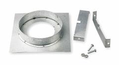 Firestop Support Plate: 4 in Duct, 26 ga Base Thick, Steel, 1 3/8 in Base Ht, 8 1/2 in Base Wd (MPN 4FSP). Key specifications — Gas Appliance Category: Category I; Material: Steel; Brand: AMERI-VENT; Standards: UL; Finish: Galvanized.