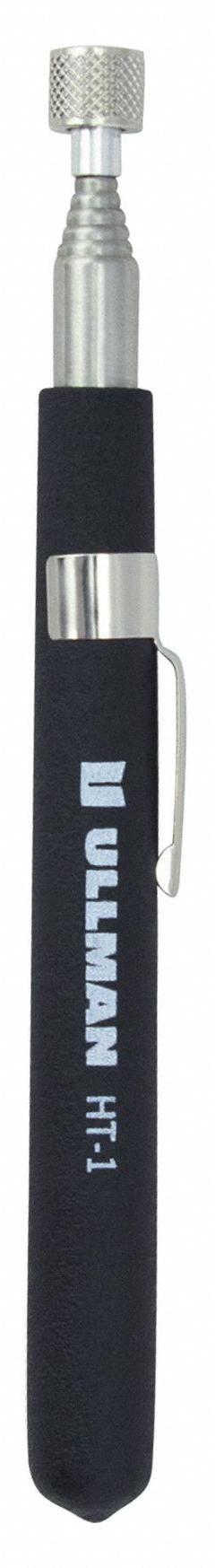 ULLMAN Magnetic Retrieval Tool: 1/2 in Jaw Cap., Mag. Typ. Neodymium, Shft. Typ. Telescoping (MPN HT-1). Key specifications — attr1016158: Cushioned; attr1016155: Rigid; attr1016165: Neodymium; attr1016172: Magnetic Retrieval Tool; attr1004943: ULLMAN; attr1016157: Stainless Steel; attr1016173: Stainless Steel; attr1016174: Telescoping.