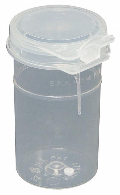 QORPAK Vial: Sample, Polypropylene, 120 mL, 43 mm Body Dia, Sterile, Natural, Square - Plastic Lab Vials