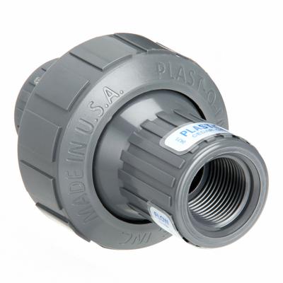 PLAST-O-MATIC Check Valve: Diaphragm, Inline Valve Body, 3/4 in Pipe Size, FNPT x FNPT - PVC Inline Diaphragm Check Valves