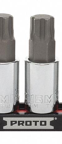 PROTO Socket Bit Set: 1 - 25 Pieces, 1/2 in Drive Size, 8 Pieces, 11 mm to 19 mm Tip Size Range (MPN J5441R8MM). Key specifications — attr1216280: Fixed Insert; attr1216283: PROTO; attr1225718: 11 mm to 19 mm; attr1227491: 1/2 in.