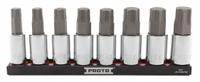 PROTO Socket Bit Set: 1 - 25 Pieces, 1/2 in Drive Size, 8 Pieces, 11 mm to 19 mm Tip Size Range (MPN J5441R8MM). Key specifications — attr1216280: Fixed Insert; attr1216283: PROTO; attr1225718: 11 mm to 19 mm; attr1227491: 1/2 in.