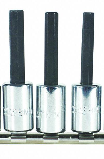 PROTO Socket Bit Set: 1 - 25 Pieces, 3/8 in Drive Size, 7 Pieces - Hex Bit Socket Sets