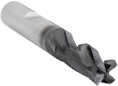 CLEVELAND Roughing End Mill: Carbide, TiAlN Coated, 4 Flute, Fine Pitch, 1/4" Mill Dia - Square Carbide Roughing End Mills